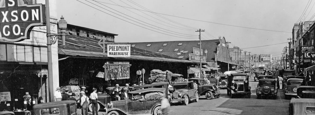 Black and white photo of old Salem, NC